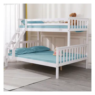 ((White)) Triple Bunk Beds Pine Wood Kids Children Sleeper Bunk Bed Frame