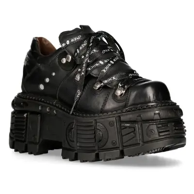 (39) New Rock M-TANK120N Unisex Blk Leather Metal Shoes