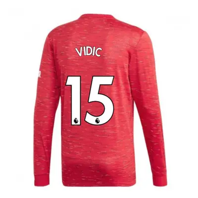 (L) Man Utd Adidas Home Long Sleeve Shirt (VIDIC 15)