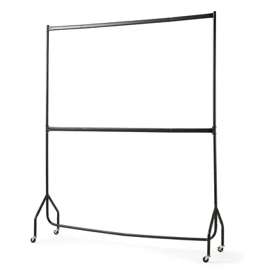 6ft x 7ft 2-Tier Heavy Duty Clothes Rail - Black | Heavy Duty Clothes Rack