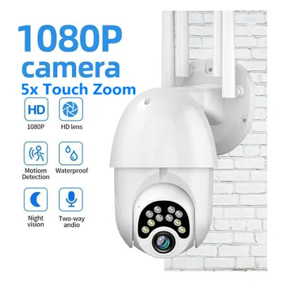 1080P LED 5X Zoom Upgraded Four-antenna HD Outdoor PTZ IP Camera Two Way Audio Voice Alarm Wifi 