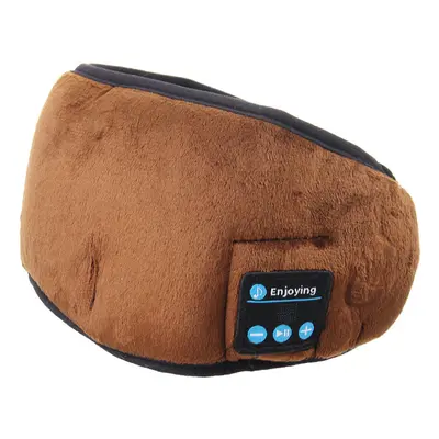 (Brown) Wireless Bluetooth 5.0 Stereo Eye Mask Headphones Earphone Music Sleep Headset