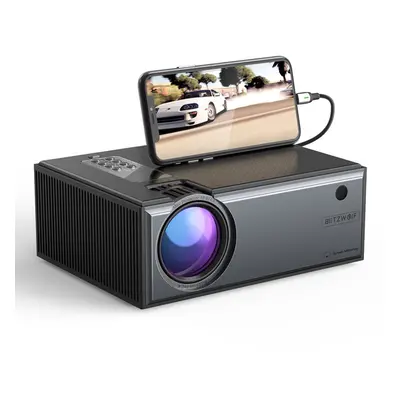 (EU Plug) LCD Projector Lumens Phone Same Screen Version Support 1080P Input Dolby Audio Wireles