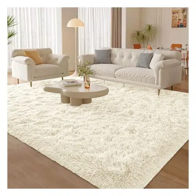 (Cream, x 290cm (6ft 7" x 9ft 6")) Thick Shaggy Non Slip Rugs Living Room Area Rugs Hallway Runn