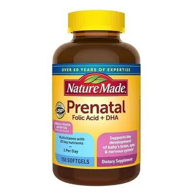 Nature Made Prenatal Multi, Folic Acid + DHA, mg DHA, Softgels