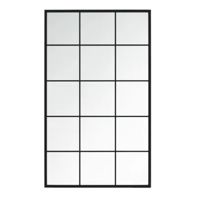 (100 x cm) vidaXL Wall Mirror Hallway Makeup Mirror Hanging Mirror Black Rectangle Iron