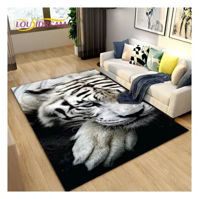 (as the picture, 200x160cm) 3D Beast Cartoon Animal Tiger, Sabretooth,area Rug,carpet Rug For Li