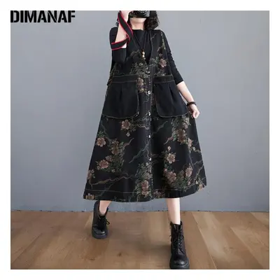 (black, One Size) Dimanaf Plus Size Women Dress Vintage Elegant Lady Vestido Sleeveless Floral P