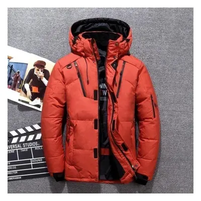 (orange, XXXXXL) Winter Warm White Duck Thick Down Jacket Veste Outwear Men&apos;s Snow Parka Ho