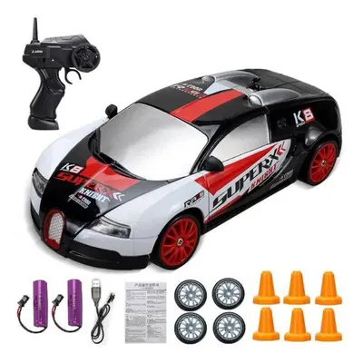 (White and Black) 2.4G High speed Drift Rc Car 4WD Toy Remote Control AE86 Model GTR Vehicle Car