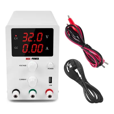 (white) Nice-power Usb Dc Regulated Lab Power Supply Adjustable 30v 10a Laboratory Voltage Regul