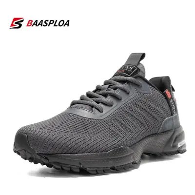 (grey, 49) Baasploa Professional Running Shoes For Men Lightweight Men&apos;s Designer Mesh Snea