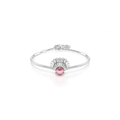 Swarovski Idyllia Pink Rhodium Plated Shell Bangle