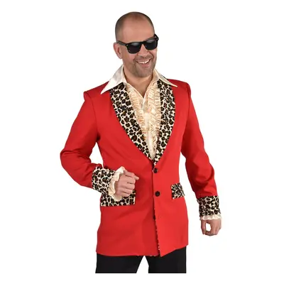 (L) Deluxe Red / Leopard Teddy Boy Rockabilly Jacket