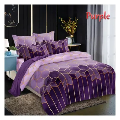 (purple, EU Double(200x200)) Duvet Cover Set Colors Soft Microfiber Bed Set With Zipper Closure 