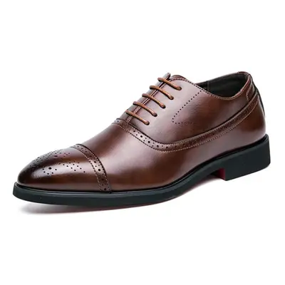 (brown, 43) Fashion Men&apos;s Brogues Shoes Business Men Leather Shoes Casual Oxfords Shoes For