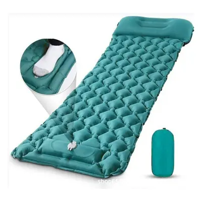 (dark green, 190X58X5.5cm) Inflatable Mat Camping Sleeping Inflating Self Mattress Bed Air Pillo