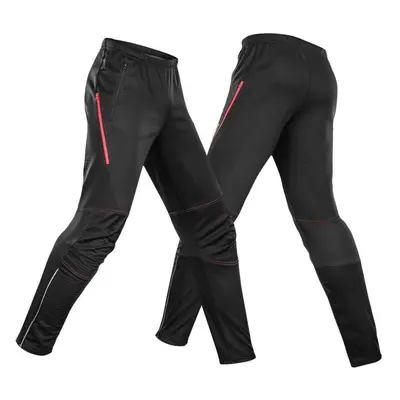 (red, L) Lixada Men&apos;s Waterproof Cycling Pants Thermal Fleece Windproof Winter Bike Riding 