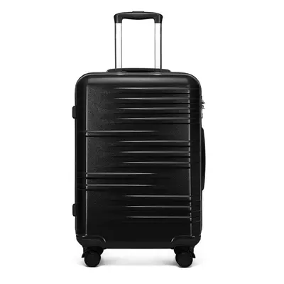 (20 inch) British Traveller-ABS Black Hard Shell Suitcase