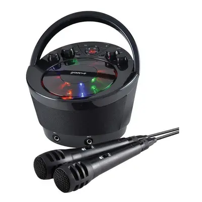 Groov-e Portable Karaoke Boombox Machine with CD Player and Bluetooth Wireless Playback - Black 