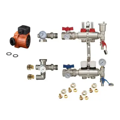 (2 PORT) Water Underfloor Heating Kit - Ports with Pump and Blending Valve Set