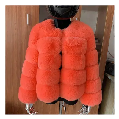 (xL, Orange) Winter coat for faux fur coat women new outerwear Fox fur short coat F