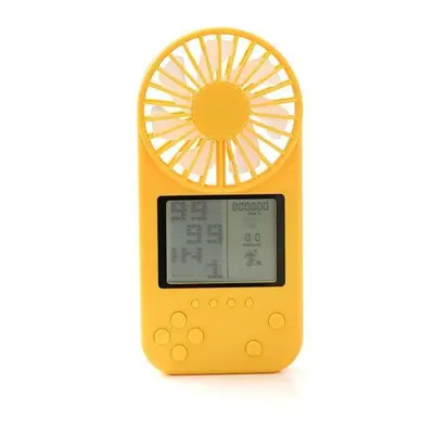 (Yellow) Mini Handheld Cooling Fan Multifunction Modes Games Console USB Rechargeable Modes Pock