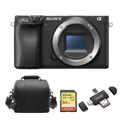 SONY A6400 Body Black + 64GB SD card + camera Bag + Memory Card Reader