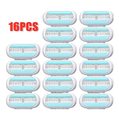 16pcs Smooth Sensitive Replacement Razor Blades Heads Women