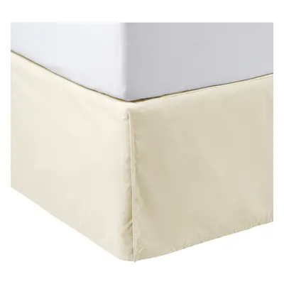 Amazon Basics Lightweight Pleated Bed Skirt, Queen, Beige, Solid