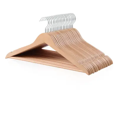 Amazon Basics Wood Suit Clothes Hangers - Natural, 20-Pack