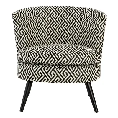 Round Black and White Round Armchair, Accent Chair for Living Room, Accent Lounge Chair for Home