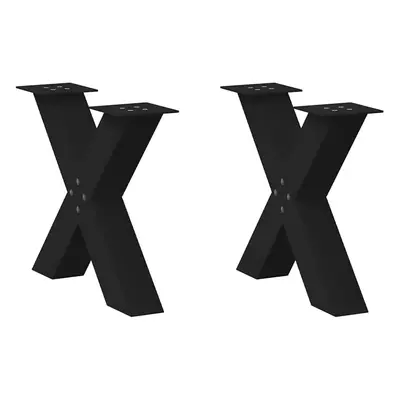 (black, x (42-43) cm (80 mm)/ pcs) vidaXL Dining Table Legs X-Shaped Desk Legs Kitchen Metal Fur