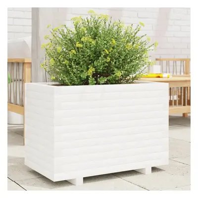 vidaXL Garden Planter White 70x40x49.5 cm Solid Wood Pine