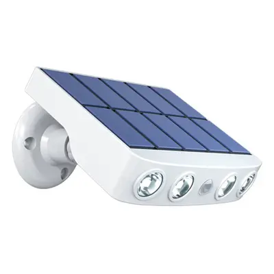 (White, White Light) LED Solar Powered Wall Light IP65 Waterproof Outdoor Garden Light PIR Human