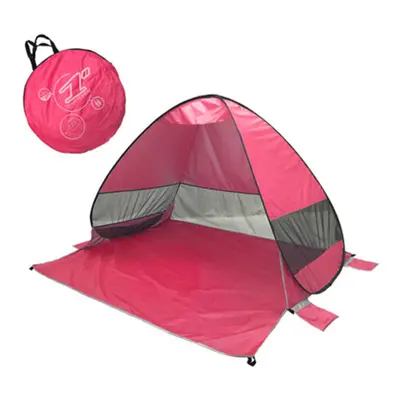 (Pink) Fully Automatic P0P-UP Tent Second Quick Open Beach Tent With Storage Bag Portable UV Pro