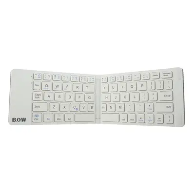 (white) Small Size Foldable Bluetooth Aluminum Alloy Bottom Shell Keyboard