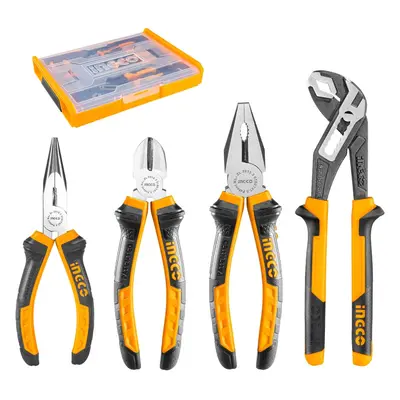 (4 pcs Pliers Set with Box) 4-Piece Plier Set 8-Inch Combination Pliers 7-Inch Diagonal Cutting 