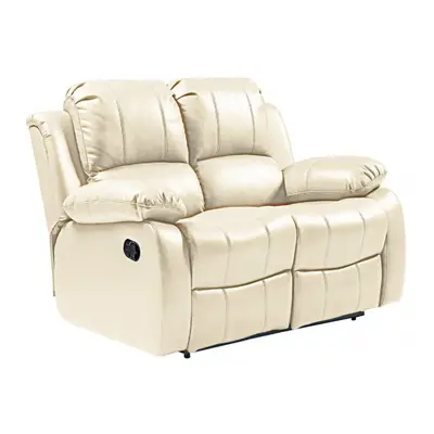 Valencia Cream Leather Seater Recliner Sofa