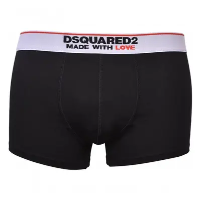 (Black, L) Dsquared2 Made With Love Logo Boxer Trunk