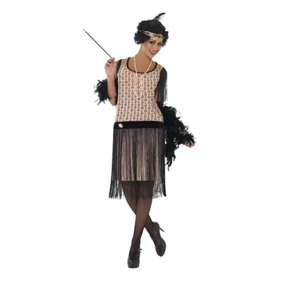 (M, Pink/Black) Smiffys Womens/Ladies 20s Coco Flapper Costume