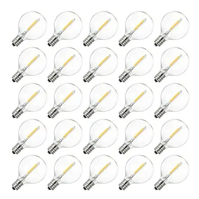 Tomshine Pack LED E12 Edison Screw Globe G40 Bulbs 2200K Warm White Clear Glass Bulbs for String