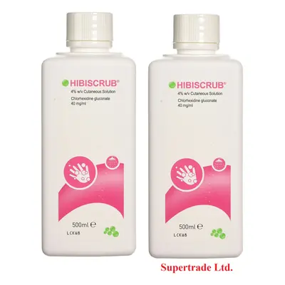 Hibiscrub Skin Wash - Antimicrobal Skin Cleanser - 500ml X