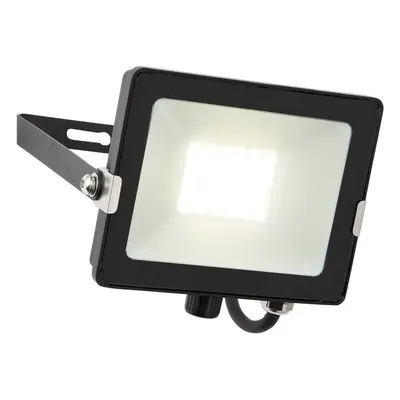 Outdoor Waterproof LED Floodlight - 30W Cool White LED - Matt Black