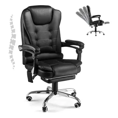 (Black) YODOLLA Office Chair with Footrest Desk Chair