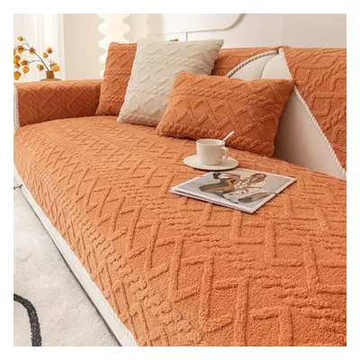 (orange, W110 x L210cm 1pc) Morse Soft Winter Warm Plush Sofa Covers Slipcovers Sofa Towel Non-s