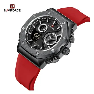 (Black And Red, 255mm) Naviforce NF9216T Double Display Men Watch Waterproof Sport Wristwatch