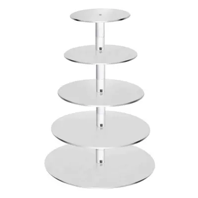 (as the picture, Layers) Sw 3/4/5/6 Tier Cake Stand Transparent Glass Display Tray Rack Decorati