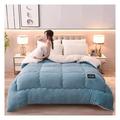 (blue,gray, 220*240cm10kg) "ultra-plush Winter Quilt - Live Broadcast Of Warm Lambskin Velvet Qu