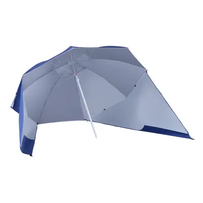 Outsunny 2m Beach Umbrella Sun Shelter in Umbrella UV Protection Steel Blue